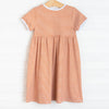 Texas Popover Dress, Burnt Orange Stripe