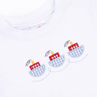 Tugboat Captain Applique Shirt, White