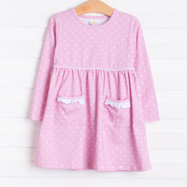 Josie Dress, Pink Bitty Dot