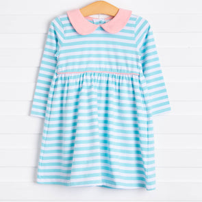 Emily Dress, Mint Stripe