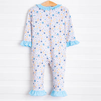 Rylie Romper, Blue and Yellow Floral