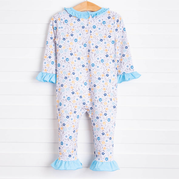 Rylie Romper, Blue and Yellow Floral