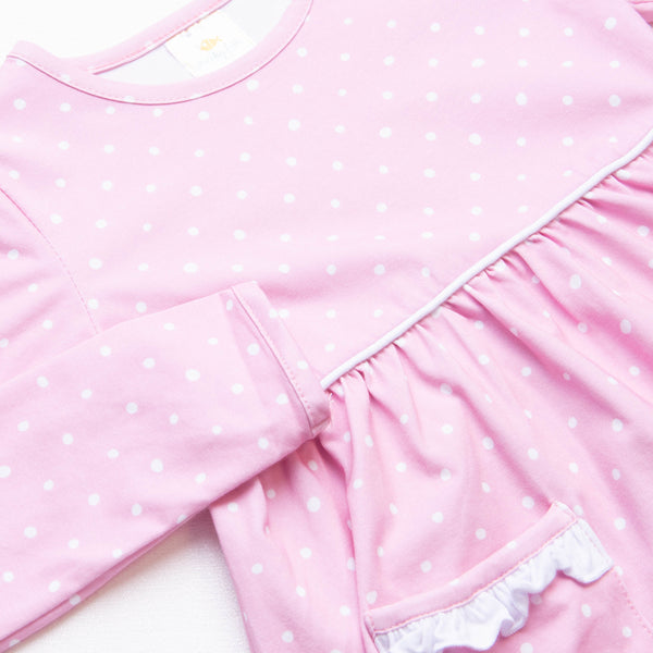 Josie Dress, Pink Bitty Dot