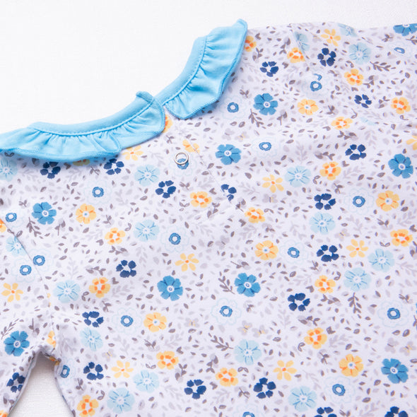 Rylie Romper, Blue and Yellow Floral
