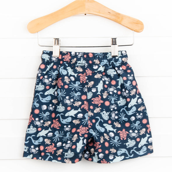 Marine Life Swim Trunks, Navy