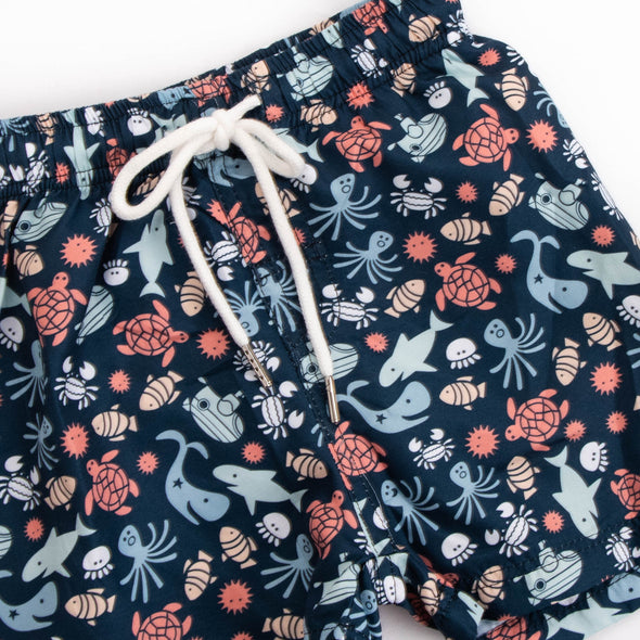 Marine Life Swim Trunks, Navy