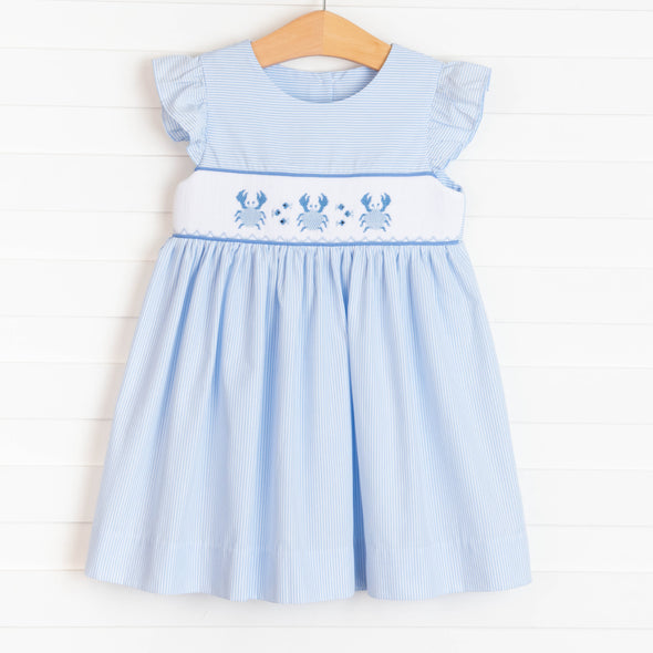 Under the Sea Smocked Dress, Blue