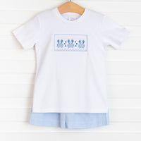 Under the Sea Smocked Short Set, Blue
