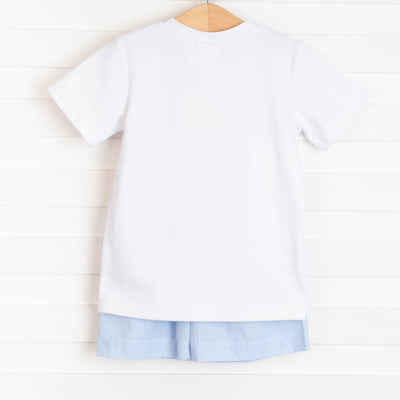 Under the Sea Smocked Short Set, Blue