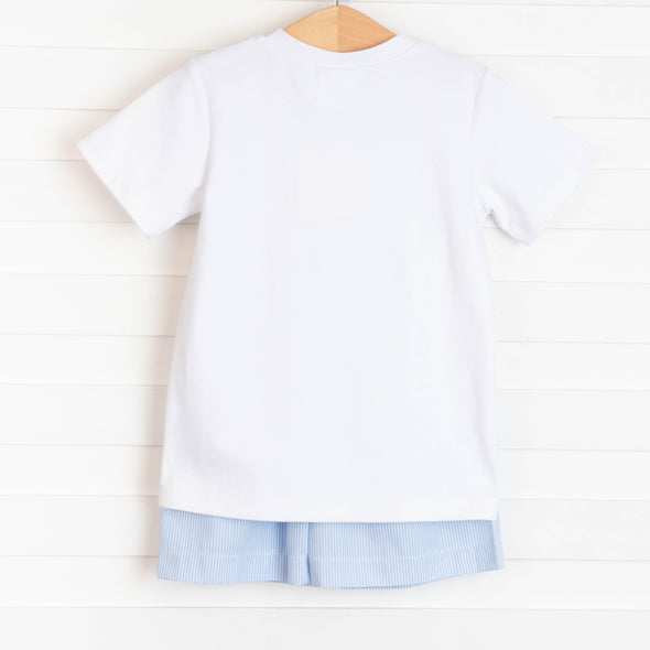 Under the Sea Smocked Short Set, Blue
