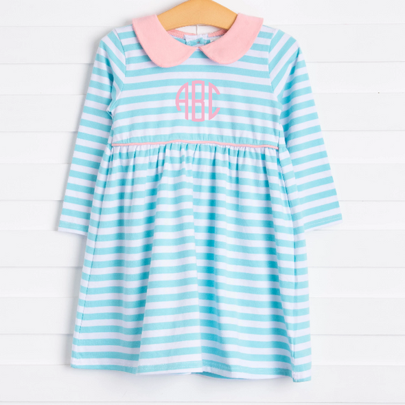 Emily Dress, Mint Stripe