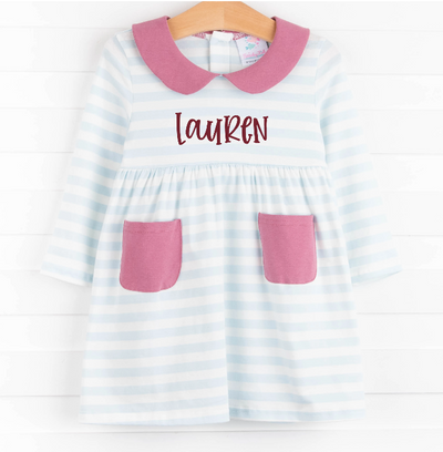 Lauren Dress, Blue Stripe