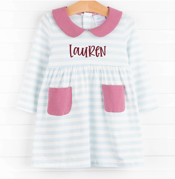 Lauren Dress, Blue Stripe
