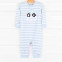 Road Trip Romper, Blue Stripe
