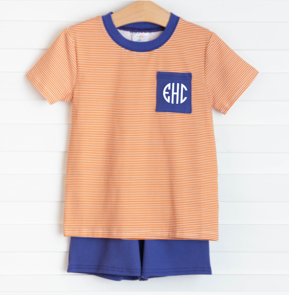 Carolina Tigers Short Set, Orange Stripe