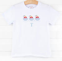 Tugboat Captain Applique Shirt, White