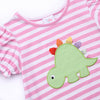 Dino-saurin' Student Applique Short Set, Pink