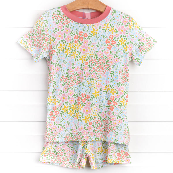Camellia Bamboo Pajama Short Set, Pink