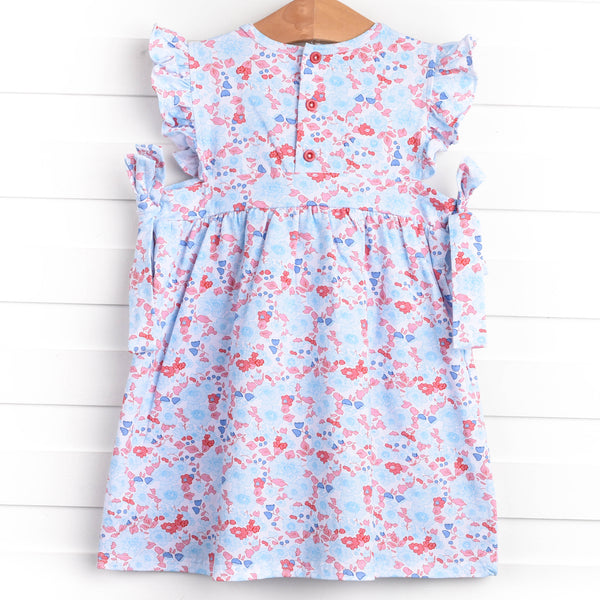 Red, White and Bloom Dress, Blue