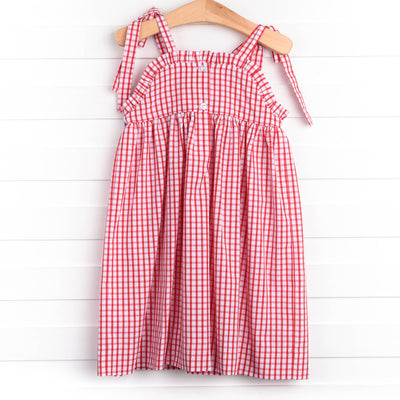 Penmanship Pal Smocked Dress, Red