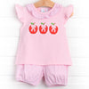 Apple-solutely Cute Applique Bloomer Set, Pink