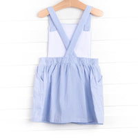 Let Freedom Ring Embroidered Dress, Blue