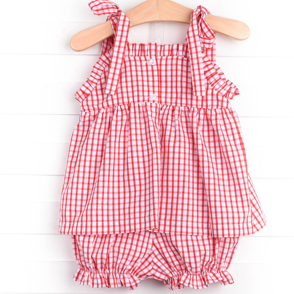 Penmanship Pal Smocked Bloomer Set, Red