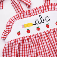Penmanship Pal Smocked Bloomer Set, Red