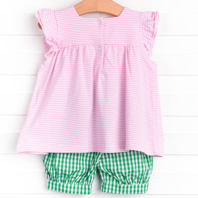 Gabbie the Gator Applique Bloomer Set, Pink