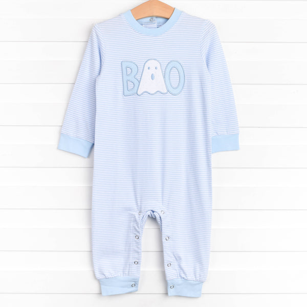 Boo! Applique Romper, Blue