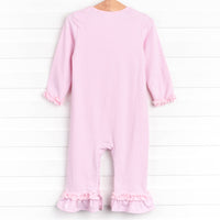 Boo! Applique Ruffle Romper, Pink