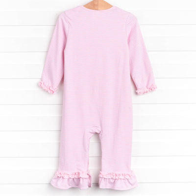 Boo! Applique Ruffle Romper, Pink
