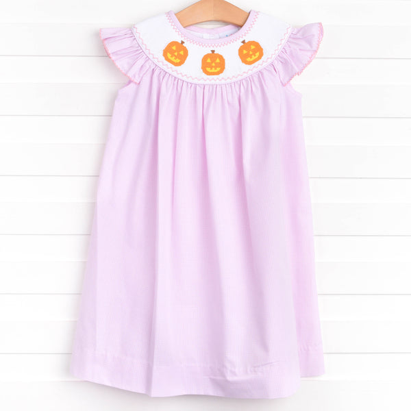 Happy Halloween Smocked Dress, Pink
