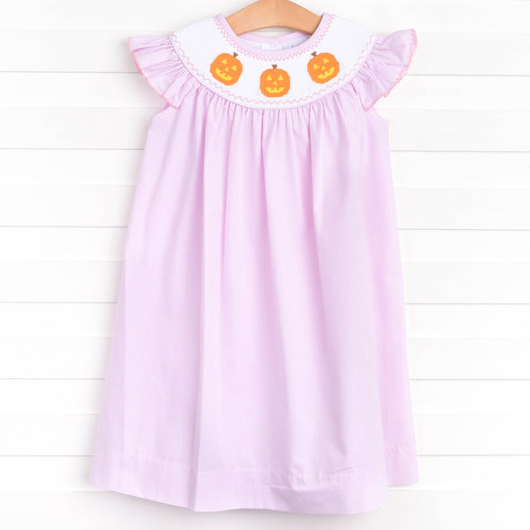 Happy Halloween Smocked Dress, Pink
