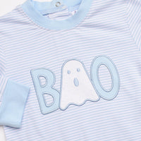 Boo! Applique Romper, Blue