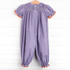 Boo-tiful Smocked Long Romper, Purple