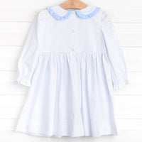Happy Harvest Smocked Dress, Blue