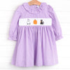 Happy Haunting Smocked Dress, Purple