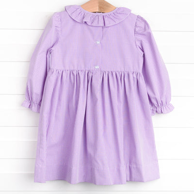 Happy Haunting Smocked Dress, Purple