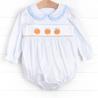 Happy Harvest Smocked Bubble, Blue