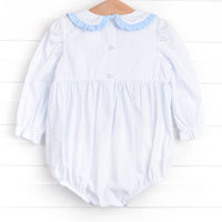 Happy Harvest Smocked Bubble, Blue
