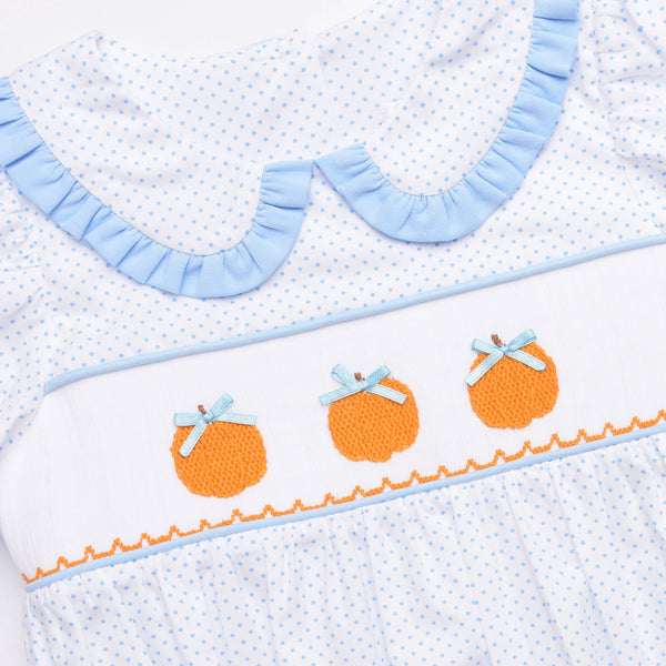 Happy Harvest Smocked Dress, Blue