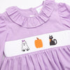 Happy Haunting Smocked Dress, Purple