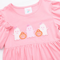 Boo Buddies Applique Dress, Pink