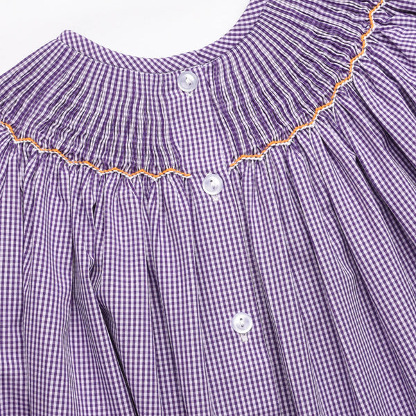Boo-tiful Smocked Long Romper, Purple