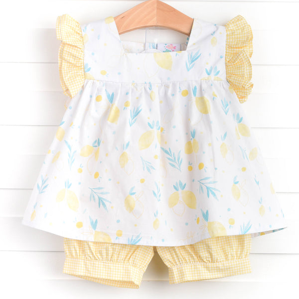 Citrus Sweetheart Short Set, Yellow