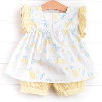 Citrus Sweetheart Short Set, Yellow
