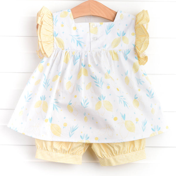 Citrus Sweetheart Short Set, Yellow