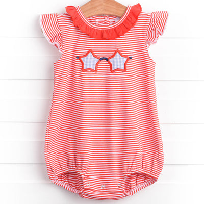 Seeing Stars Applique Bubble, Red Stripe