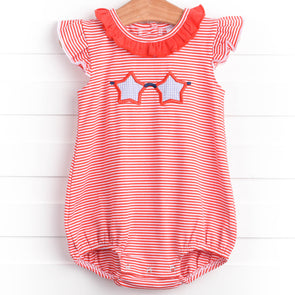 Seeing Stars Applique Bubble, Red Stripe